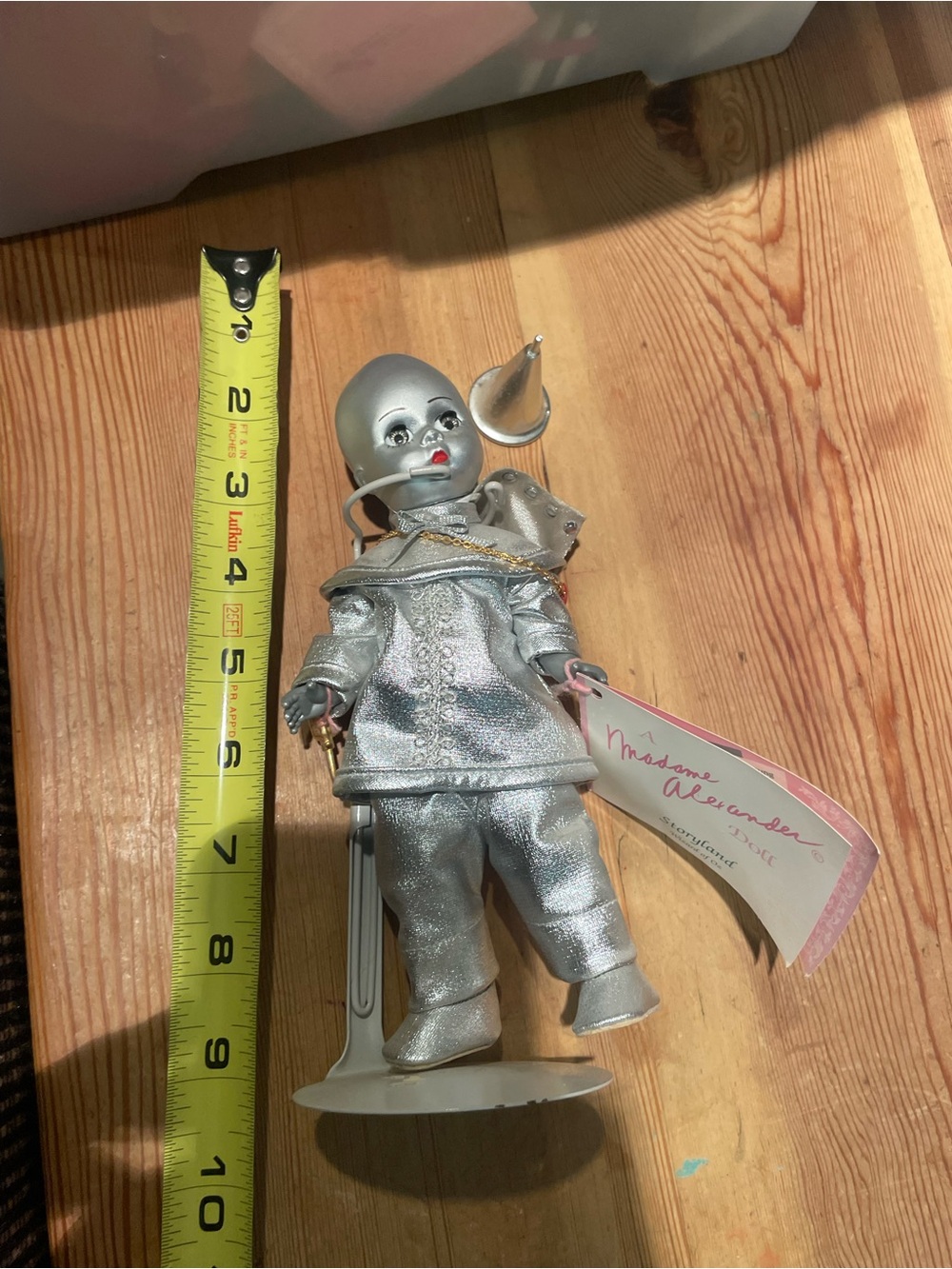 Madame Alexander Wizard Of Oz Tin Woodsman 8" Doll 1993 Silver Gray w/ Stand - Picture 4 of 4